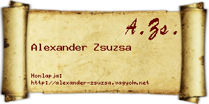 Alexander Zsuzsa névjegykártya