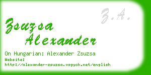 zsuzsa alexander business card